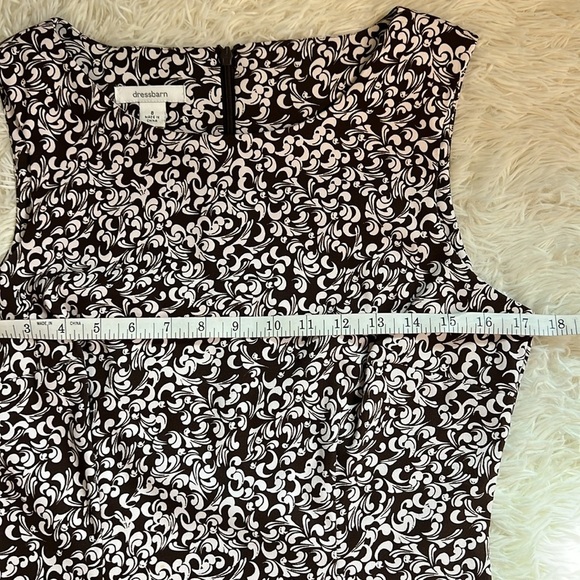 Dressbarn Women’s Size 8 Classic Vintage Brown & White A-Line Sleeveless Dress - Picture 6 of 9